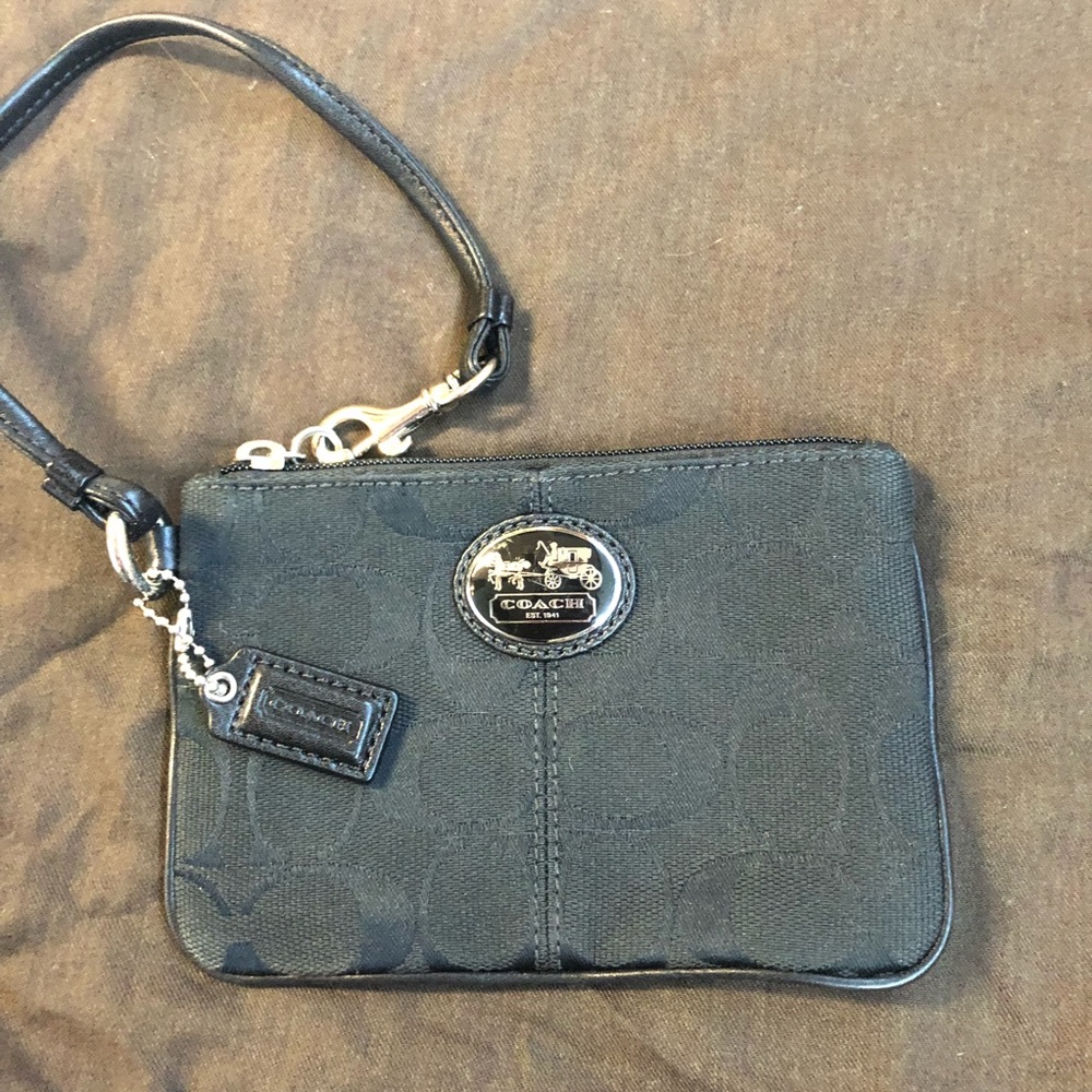 COACH black Wristlet